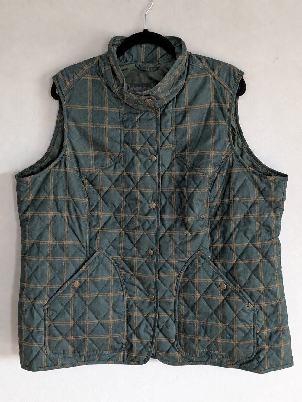 Eddie Bauer Sport Shop Quilted Vest Insulated Green Size 2 X